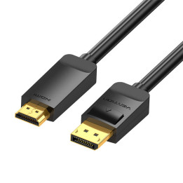 DisplayPort 1.2 līdz HDMI 1.4 kabeļa ventilācija HAGBH 2m, 4K 30Hz (melns)