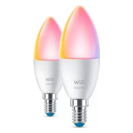 WiZ,Svece,4,9W,2200-6500 (RGB),C37,E14,2gab gaismas avots