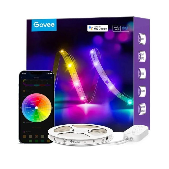 Govee H618A pagrindinis LED juostinis šviestuvas 5m | Taśma LED | Wi-Fi, Bluetooth, RGBIC