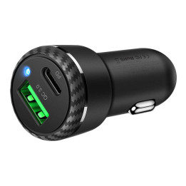 Mcdodo CC-5970 autolaturi, USB + USB-C 38W (musta)