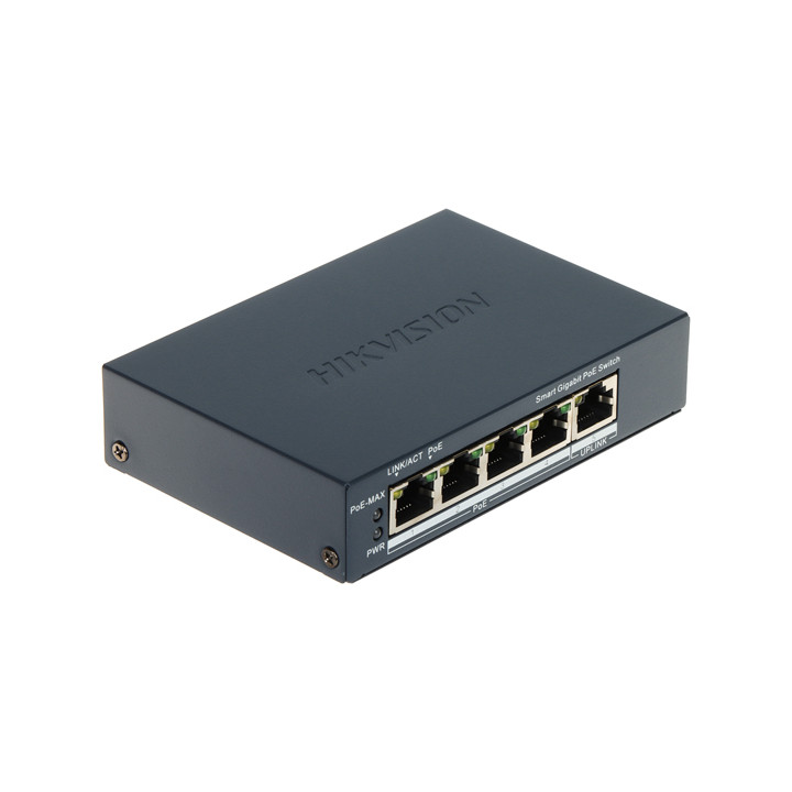 Hikvision DS-3E1505P-EI 4 portu Gigabit viedais PoE slēdzis