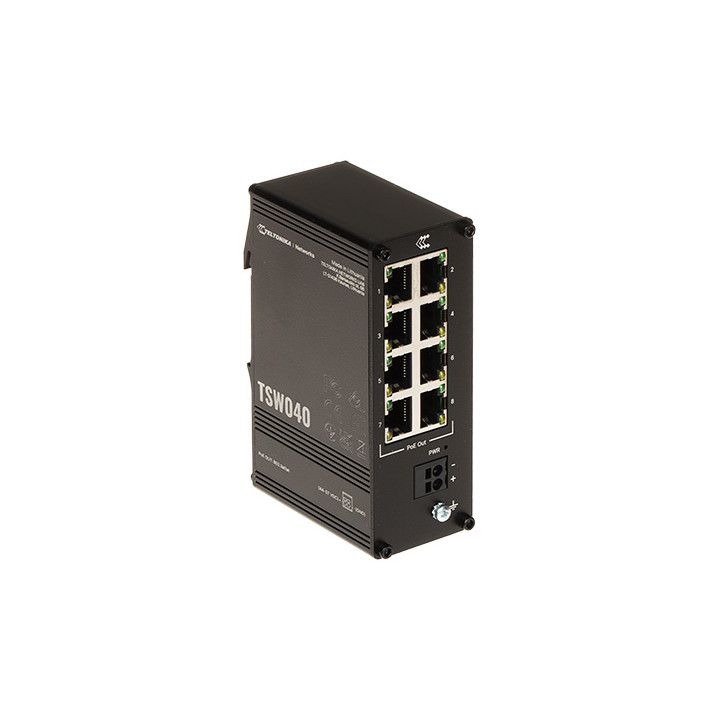 Teltonika TSW040 8 portu 10/100 PoE industriālais nekonfigurējamais slēdzis