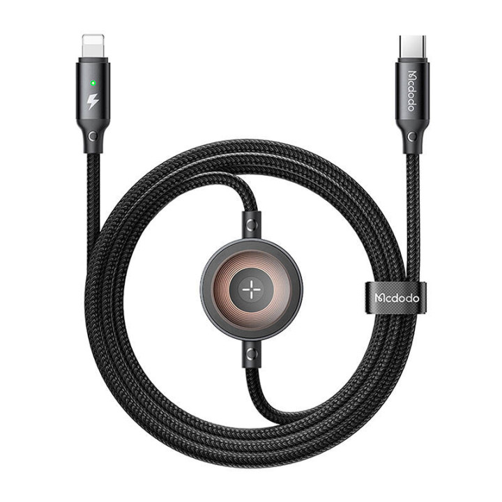 Mcdodo CA-5680 2-in-1 USB-C ar Lightning kabeli + Apple Watch lādētājs, 36 W, 1,5 m