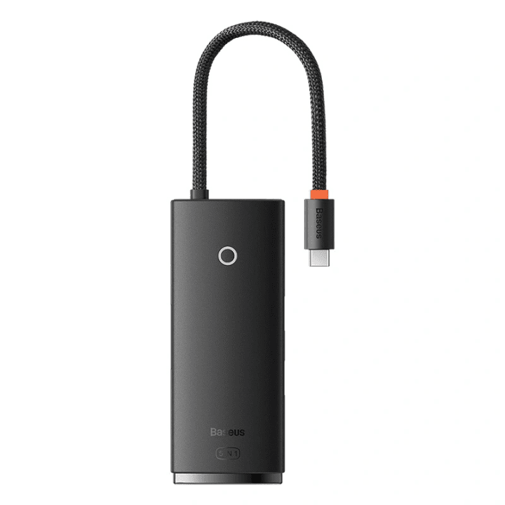 HUB Baseus Lite -sarjan 5-porttinen USB-C - HDMI+USB3.0x3+PD (musta)