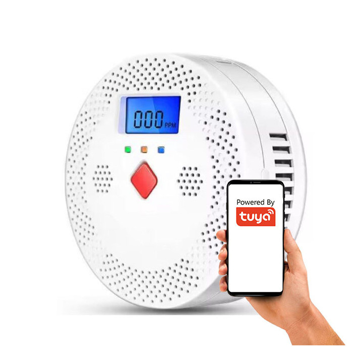 Carbon monoxide CO detector sensor 2x AA batteries 70dB alarm WiFi TUYA