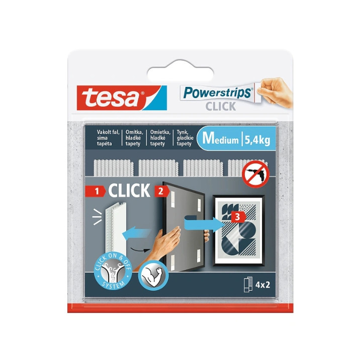 САМОКЛЕЯЩИЕСЯ МОНТАЖНЫЕ ПОЛОСКИ POWERSTRIPS-CLICK/MEDIUM TESA