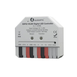 Gledopto GL-C-309WL Ultra Mini išmanusis Wi-Fi IC LED juostos valdiklis su WLED programine įranga