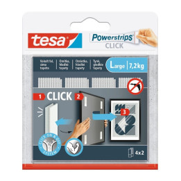САМОКЛЕЯЩИЕСЯ МОНТАЖНЫЕ ПОЛОСКИ POWERSTRIPS-CLICK/LARGE TESA