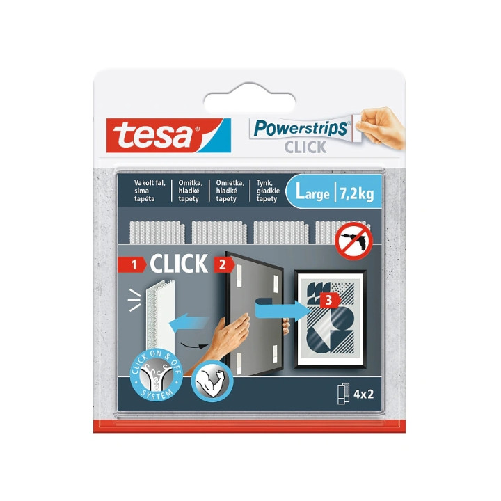САМОКЛЕЯЩИЕСЯ МОНТАЖНЫЕ ПОЛОСКИ POWERSTRIPS-CLICK/LARGE TESA