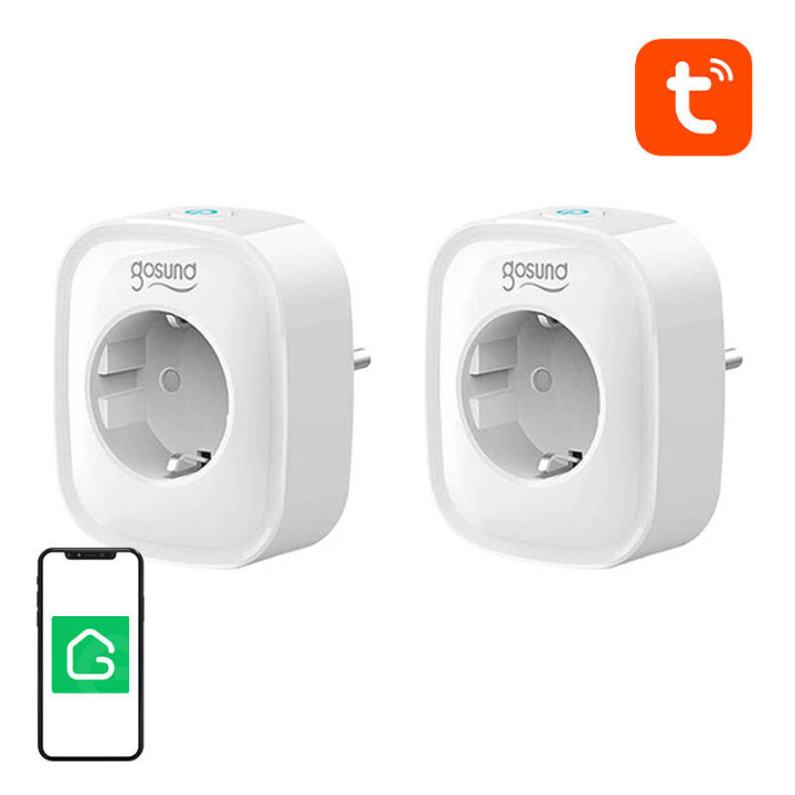 Gosund SP1 WiFi viedligzda, 2 gab (divu iepakojumu), 16A, Tuya