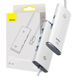 Концентратор серии Baseus Lite, 4 в 1 USB на 4 порта USB 3.0, 25 см (белый)