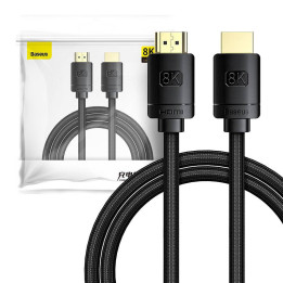 Baseus augstas izšķirtspējas sērijas HDMI 2.1 kabelis, 8K 60Hz, 3D, HDR, 48Gbps, 3 m (melns)