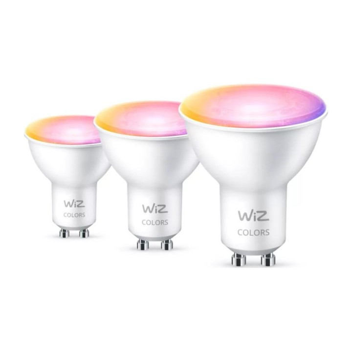 WiZ,GU10 spot,4,7W,2200-6500 (RGB),PAR16,GU10,3kpl valonlähde