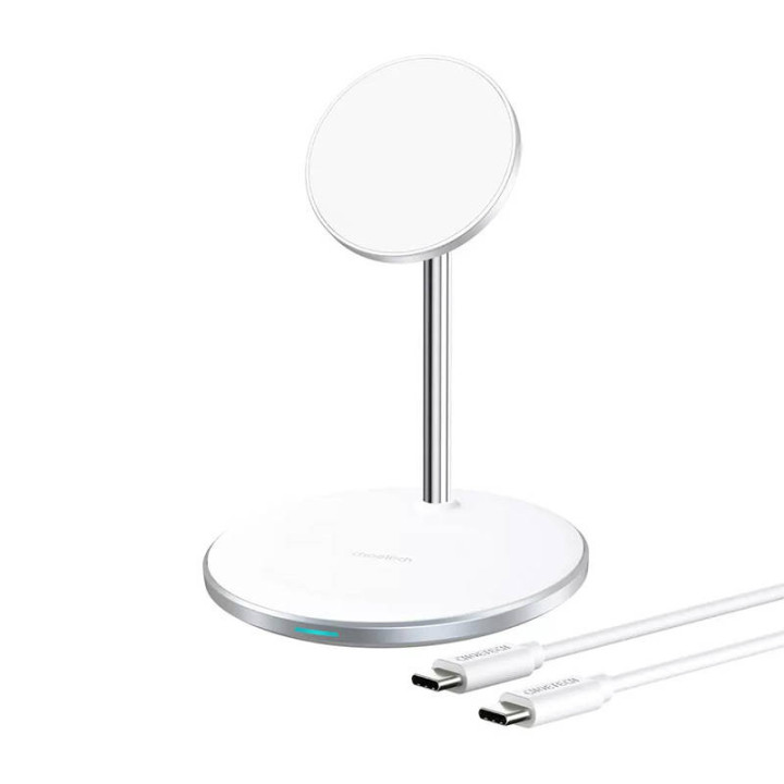 Bezvadu lādētājs Choetech T581-F ar statīvu (balts)