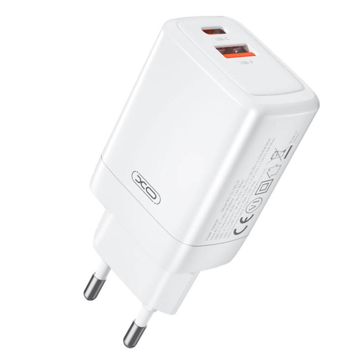 Sienas lādētājs XO CE16, 45W, 1x USB-C, 1x USB-A