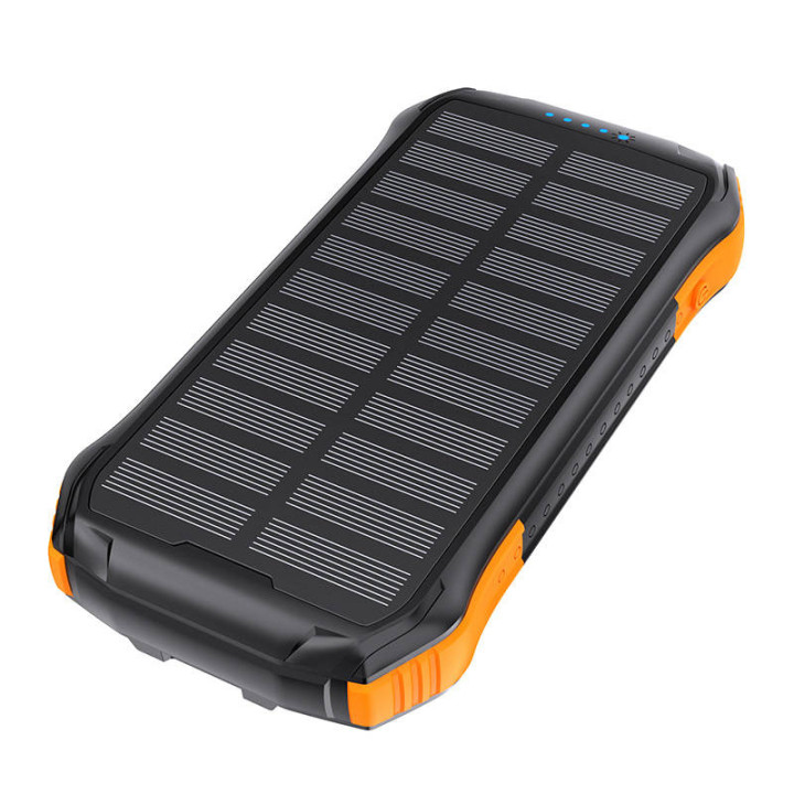 Choetech B658 aurinkovirtapankki 2x USB 10000mAh Qi 5W (musta-oranssi)