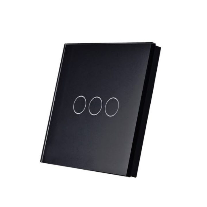 SmartWise TEREM3B Bluetooth (eWeLink-Remote) juhtmevaba puutelüliti, must, 3 nuppu