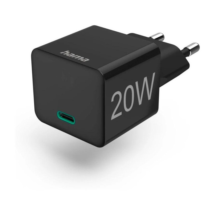 Hama mini 20W, PD/QC 3.0, melns
