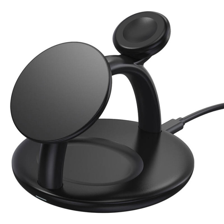 Hoidik koos magnetilise juhtmevaba laadijaga 3in1 Choetech T587-F Apple iPhone'ile/Airpodidele/Apple Watchile 15W/5W/2,5W