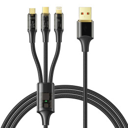 3in1 USB-USB-C / Lightning / Micro USB -kaapeli, Mcdodo CA-3330, 1,2 m (musta)