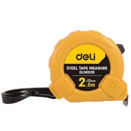 Plieninė matavimo juosta 2m/13mm Deli Tools EDL9002B (geltona)