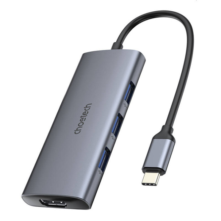 Sovitin 7w1 Choetech HUB-M19 USB-C (hopea)