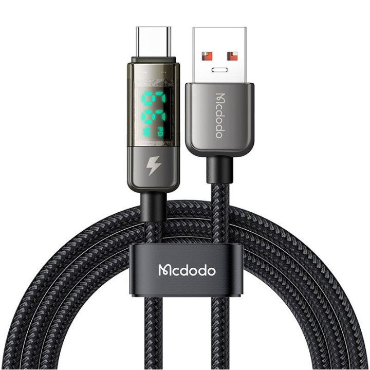 Mcdodo CA-3630 USB-A–USB-C-kaapeli, automaattinen virrankatkaisu, PD 100 W, 1,2 m (musta)
