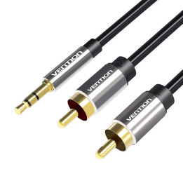 Audio kabeļa 3,5 mm līdz 2 x RCA Vention BCFBI 3 m melns