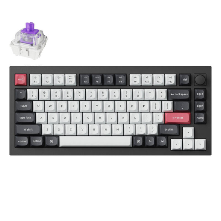 Klawiatura gamingowa Keychron Q1 HE Gateron Double-Rail Magneettinen magneettinen mekaaninen koneisto podświetlana czarna