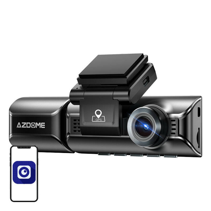 4K front camera, 1080p rear camera and internal IR, Azdome M550Pro, WiFi 5G/2.4G, GPS, G-Sensor, USB mini + 64GB memory card
