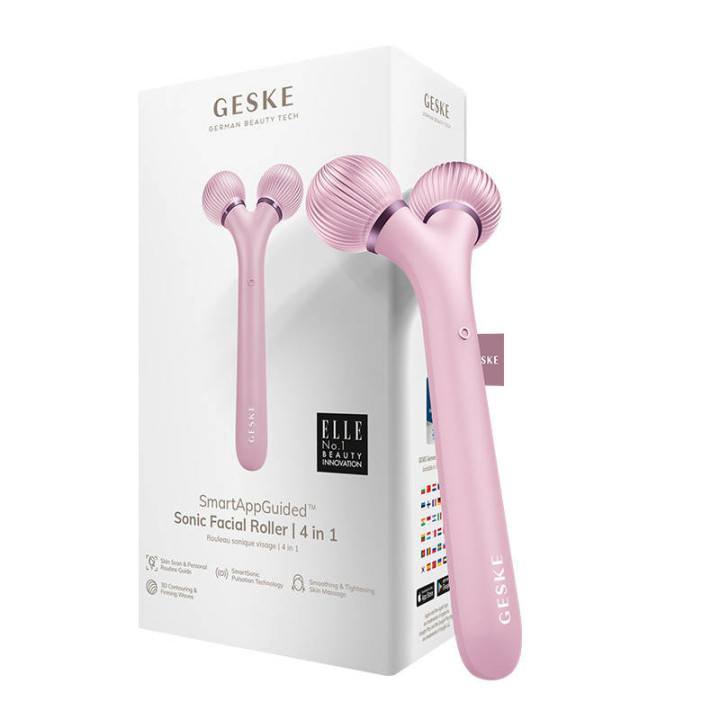 Sonic Facial Roller 4in1 Geske с приложением (розовый)