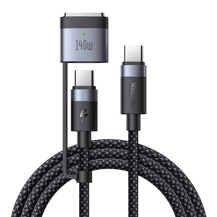 Divi vienā USB-C uz USB-C + Magsafe 3 vads Mcdodo CA-0140, 2 m (melns)