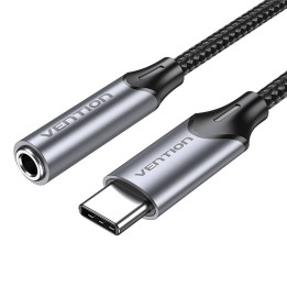 Vention BGMHA USB-C kištukas iki 3,5 mm lizdo 0,1 M adapteris (pilkas)