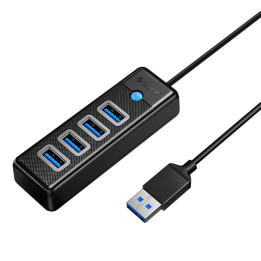 Orico Hub USB - 4x USB 3.0, 5 Gbps, 0,15 m (musta)