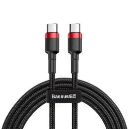 Baseus Cafule USB-C tai USB-C PD 2.0, QC 3.0, 60 W, 1 m (Czarno-Czerwony)