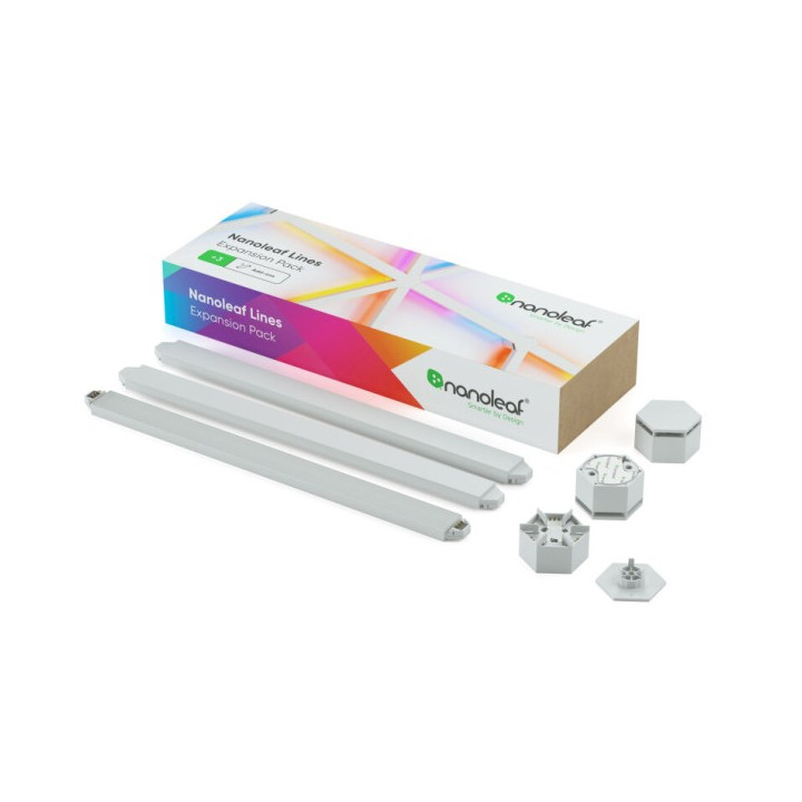 Nanoleaf Lines Expansion Pack – papildomos trys šviesos juostelės (3 vnt.)