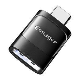 Adapteris OTG USB 3.0 moteriškas ir USB-C vyriškas Essager (juodas)