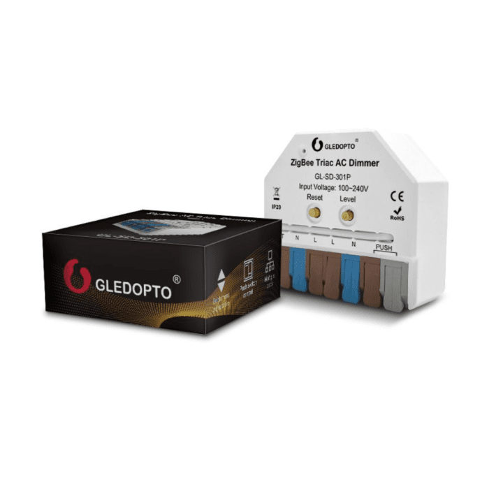Gledopto GL-SD-301P ultra mini kintamosios srovės reguliatoriaus modulis, Zigbee Pro (Zigbee 3.0 + RF imtuvas)