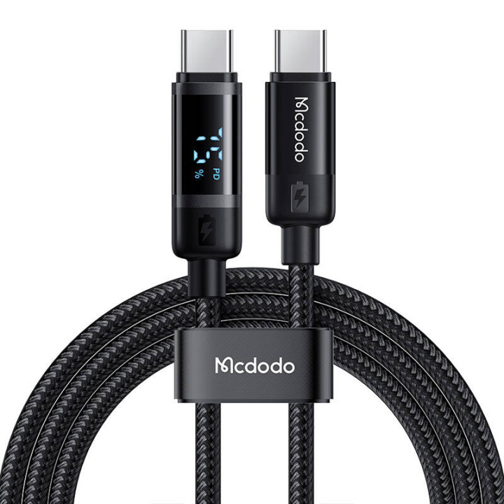Mcdodo CA-5780 USB-C–USB-C 60 W datakaapeli 1,2 m (musta)