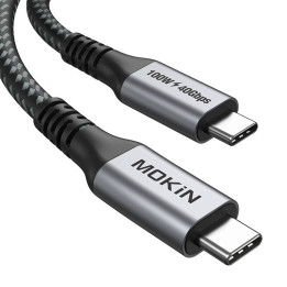 Кабель USB-C MOKiN 1,2м 100Вт PD USB4 40Гбит/с (черный)