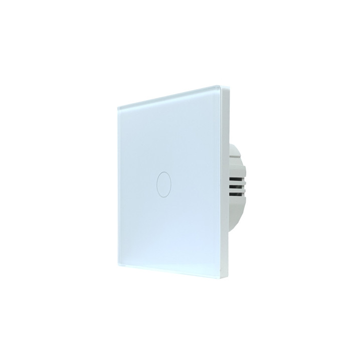 SmartWise T61 UNI Wi-Fi + eWeLink-Remote, 1-gang smart wall switch , universial wiring, white touch panel.