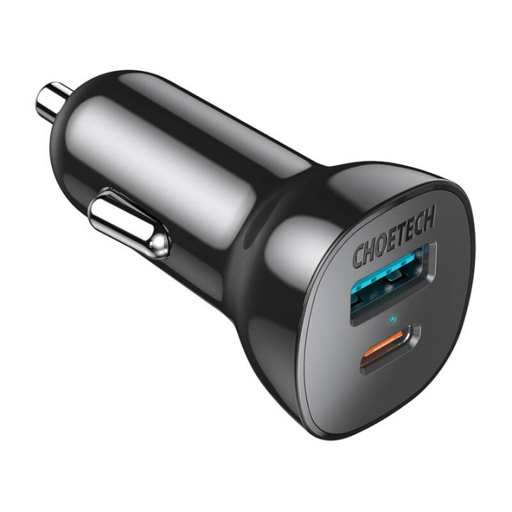 Choetech 38W QC3.0+PD20W autolaturi (musta)