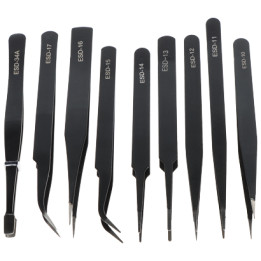 TIKSLIŲJŲ PINCEČIŲ RINKINYS Pincetai-SET/1 9 VNT