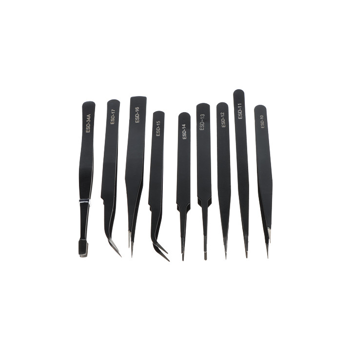 TIKSLIŲJŲ PINCEČIŲ RINKINYS Pincetai-SET/1 9 VNT