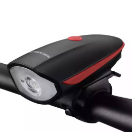 Dviračio elektroninis skambutis ir šviesa Rockbros 7588 (juoda ir raudona)