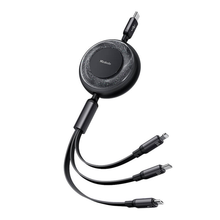 3in1 USB-USB-C / Lightning / Micro USB -kaapeli, Mcdodo CA-5220, 1,2 m (musta)