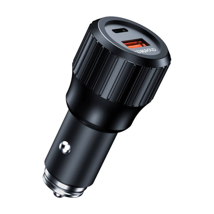 Choetech 63W Dual USB-C 45w+ USB-A 18w autolaturi (musta)
