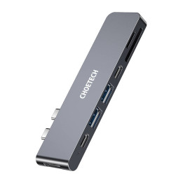 Telakointiasema Choetech HUB-M14 Macbook Prolle, 7-in-2 USB-C, Thunderbolt 3 (hopea)