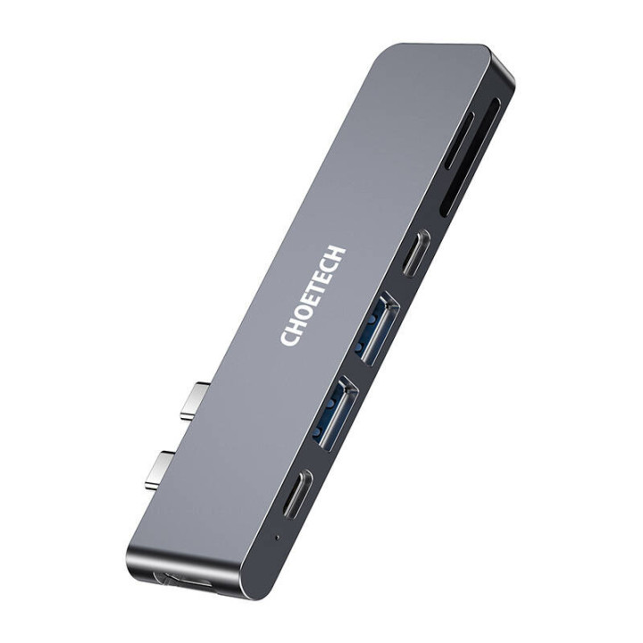 Telakointiasema Choetech HUB-M14 Macbook Prolle, 7-in-2 USB-C, Thunderbolt 3 (hopea)