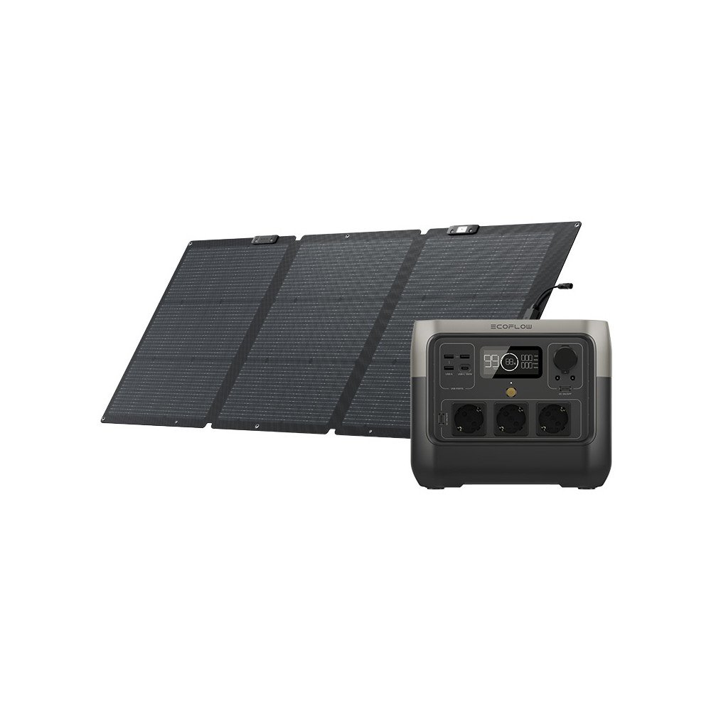 Rinkinys: Ecoflow River 2 Pro elektrine + 160 W fotoelektros skydelis.
